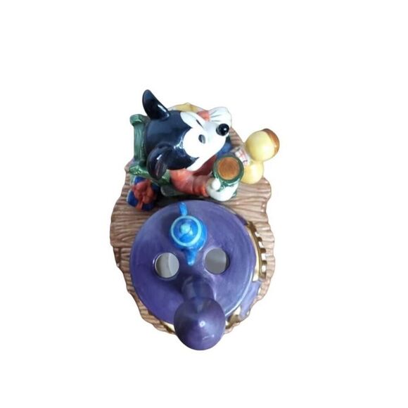 Vintage Disney Mickey Mouse Christmas Stove Candle Tea Light Ceramic Statue - Picture 8 of 9